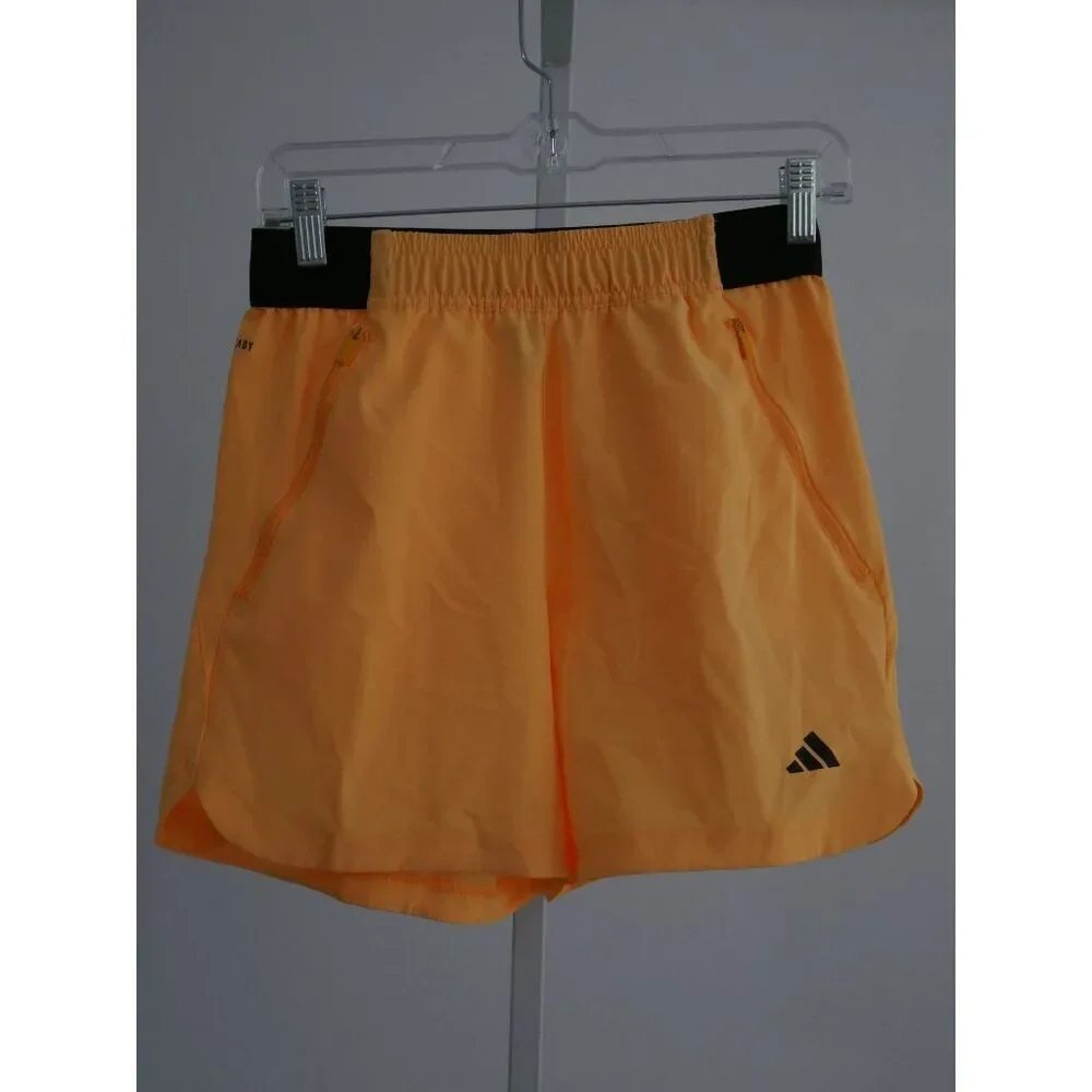 adidas Men's Axis Woven 5” Training Shorts Zippered hand pockets  Yellow XS